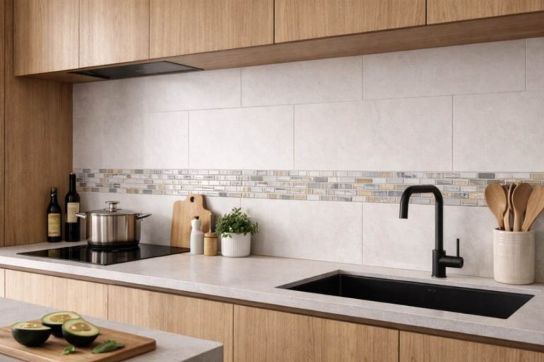 Feature strip kitchen splashback idea