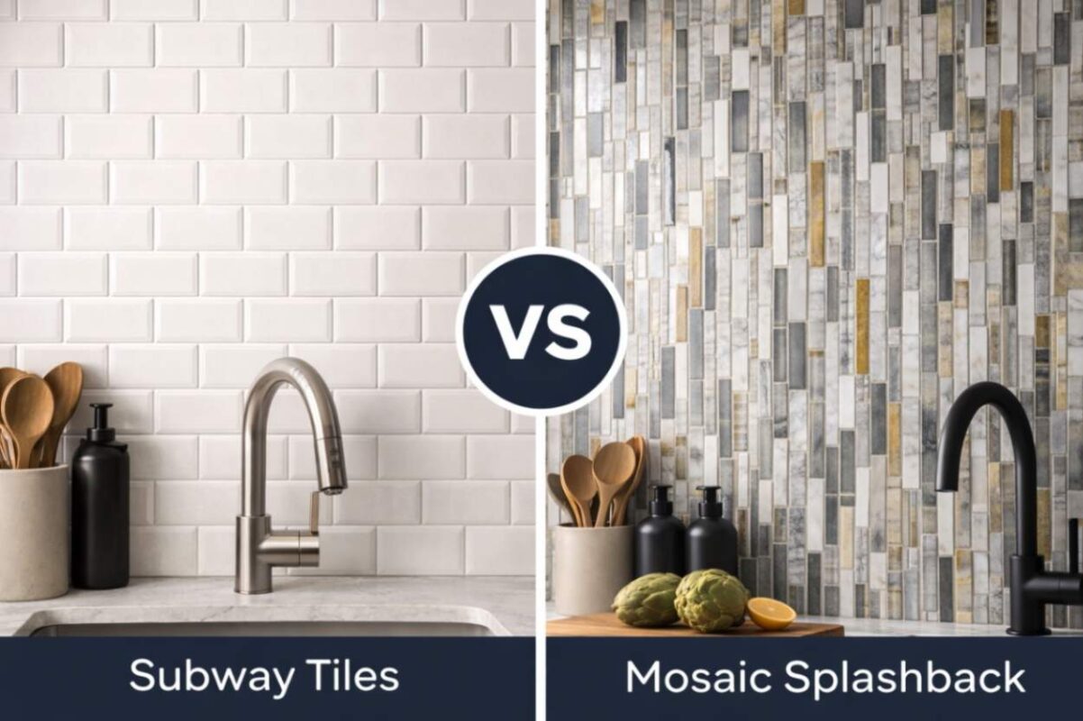 Subway tiles vs mosaic splashback go tiles qld